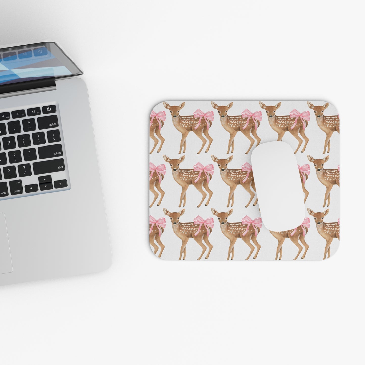 Elegant Deer Bow Mouse Pad | Rustic Chic Desk Accessory | Perfect Gift for Nature Lovers
