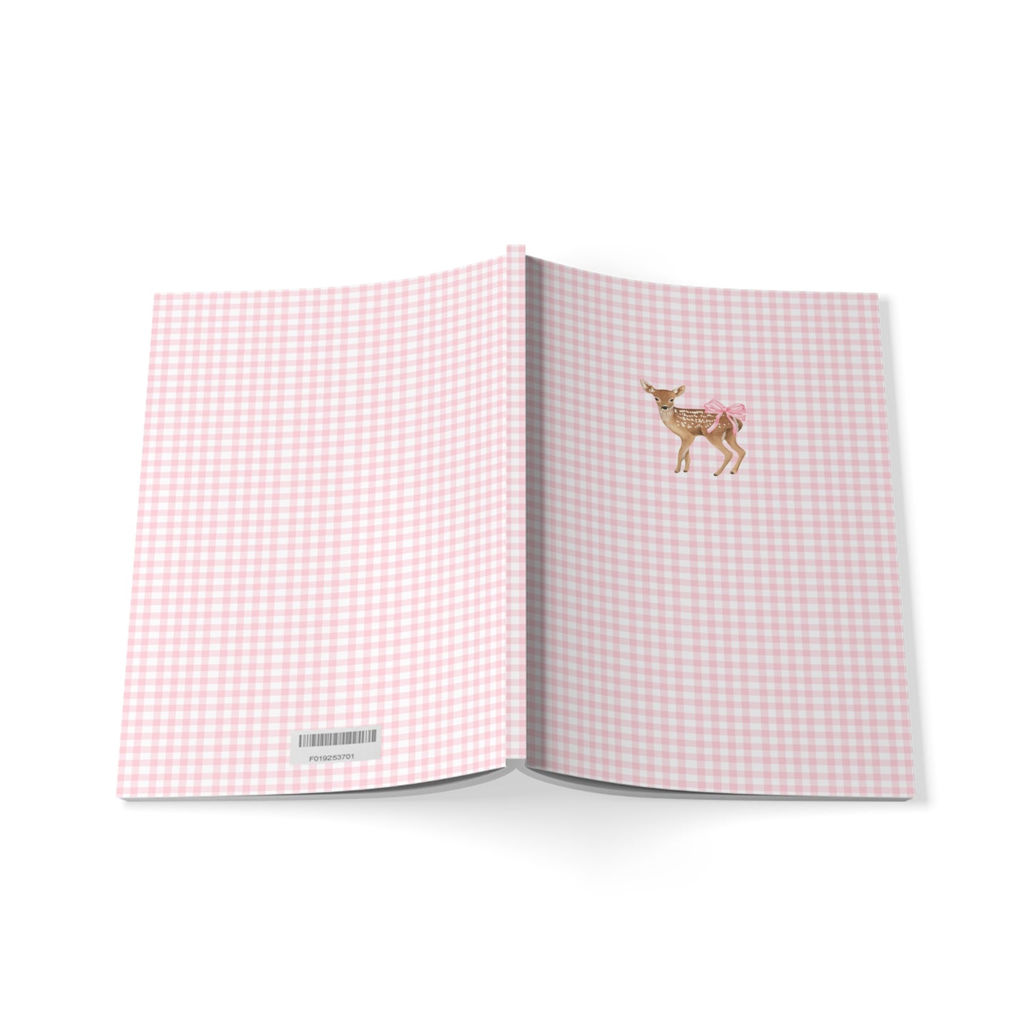 Coquette Pink Bow Deer Notebook – Adorable Pastel Journal