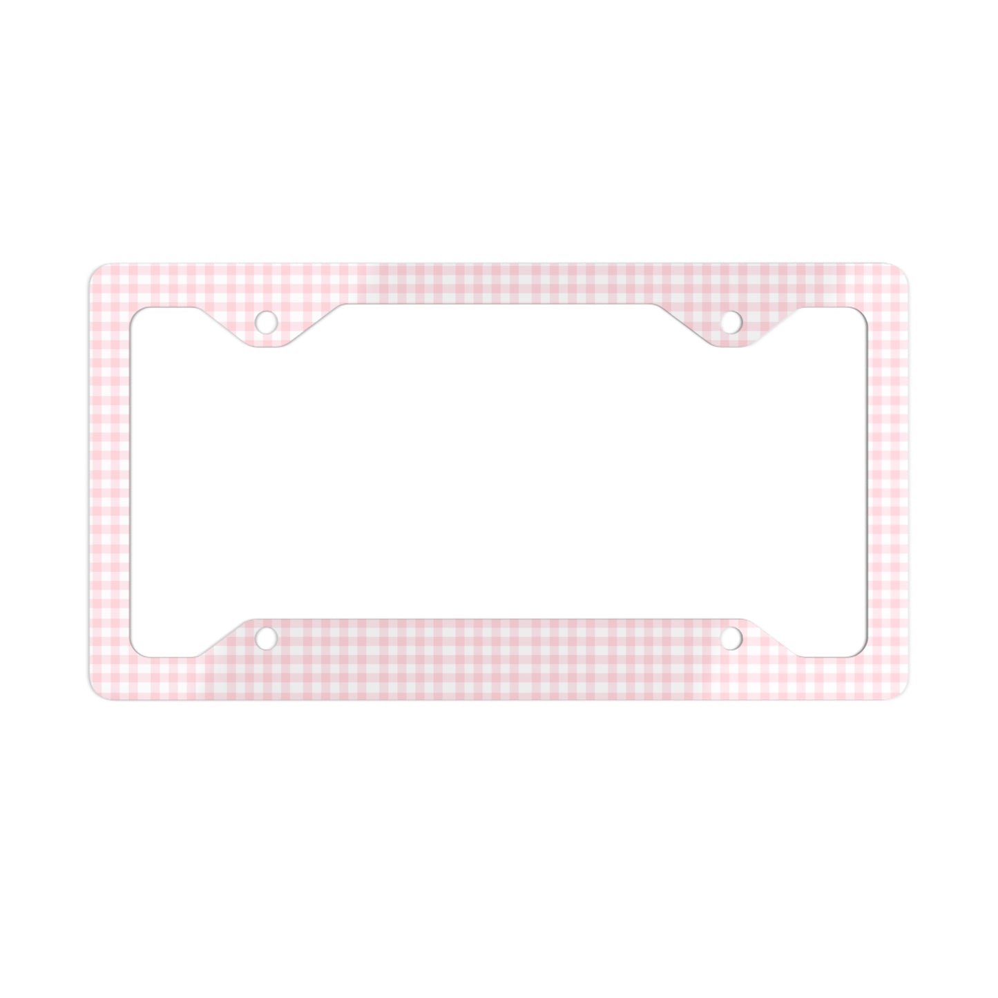 Pink Gingham License Plate | Cute Car Accessory | Coquette Aesthetic Plate | Preppy Pink Car Decor