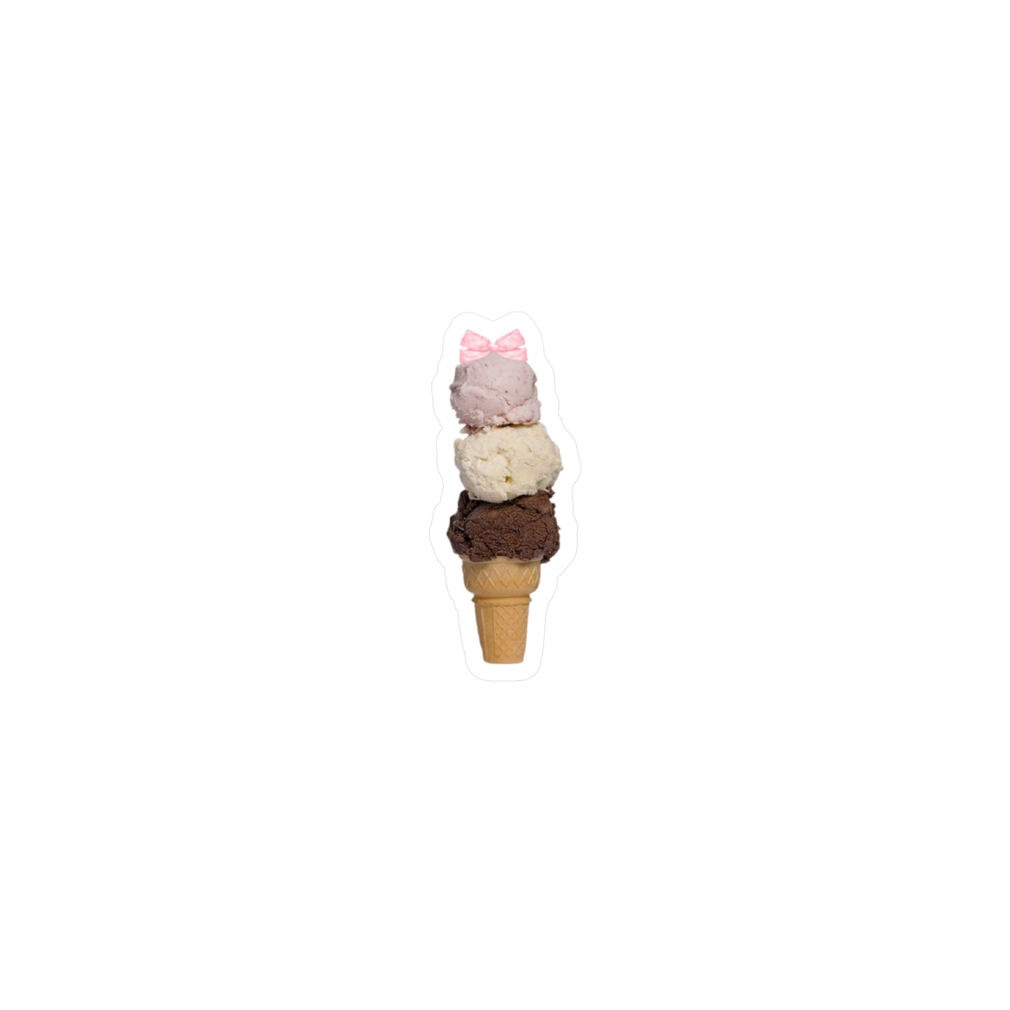 Ice Cream Sticker | Bow Coquette Decal | Cute Feminine Car Accessory | Funny Aesthetic Sticker