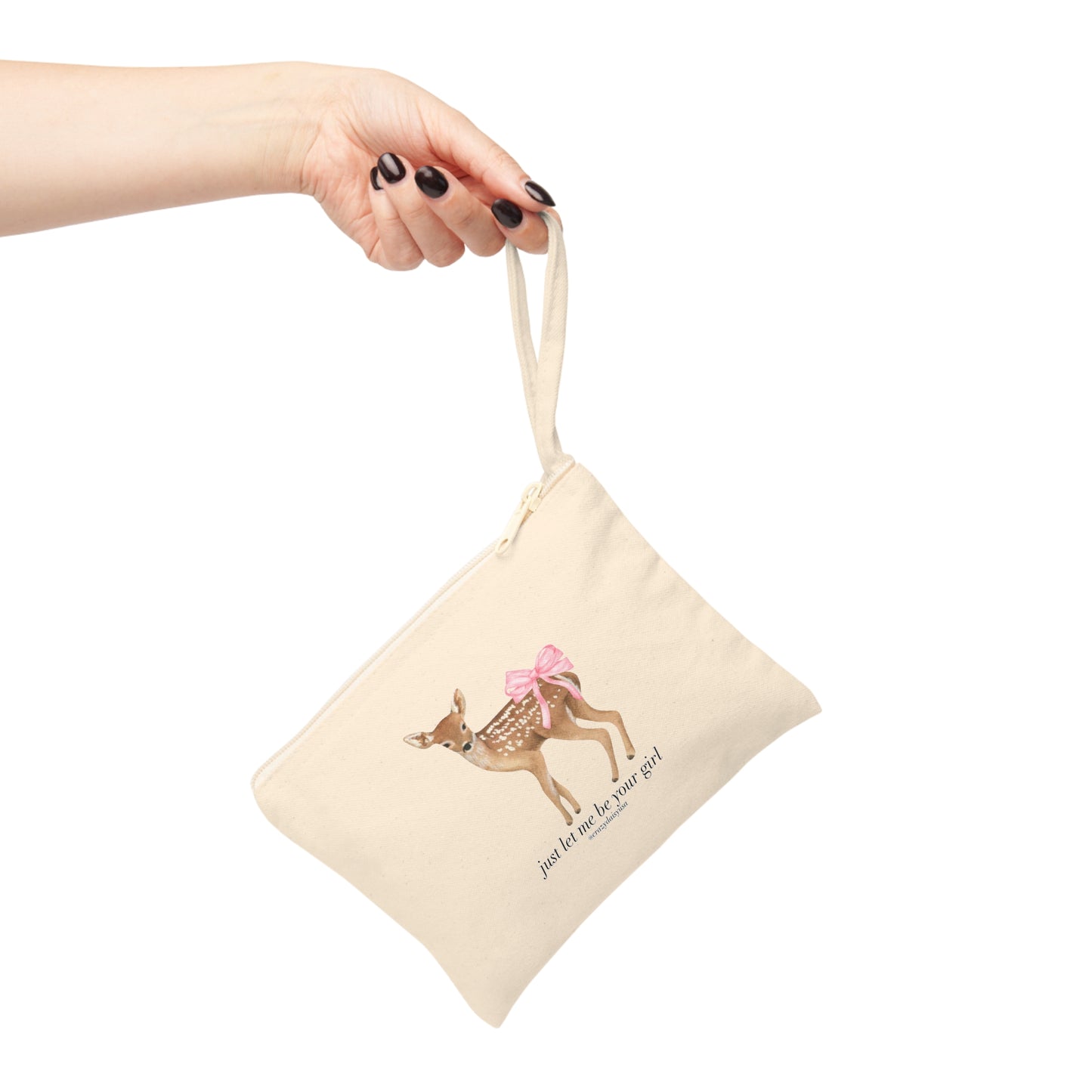 Baby Bow Deer Pouch – Cute Coquette Deer Accessory Bag for Travel & Organization