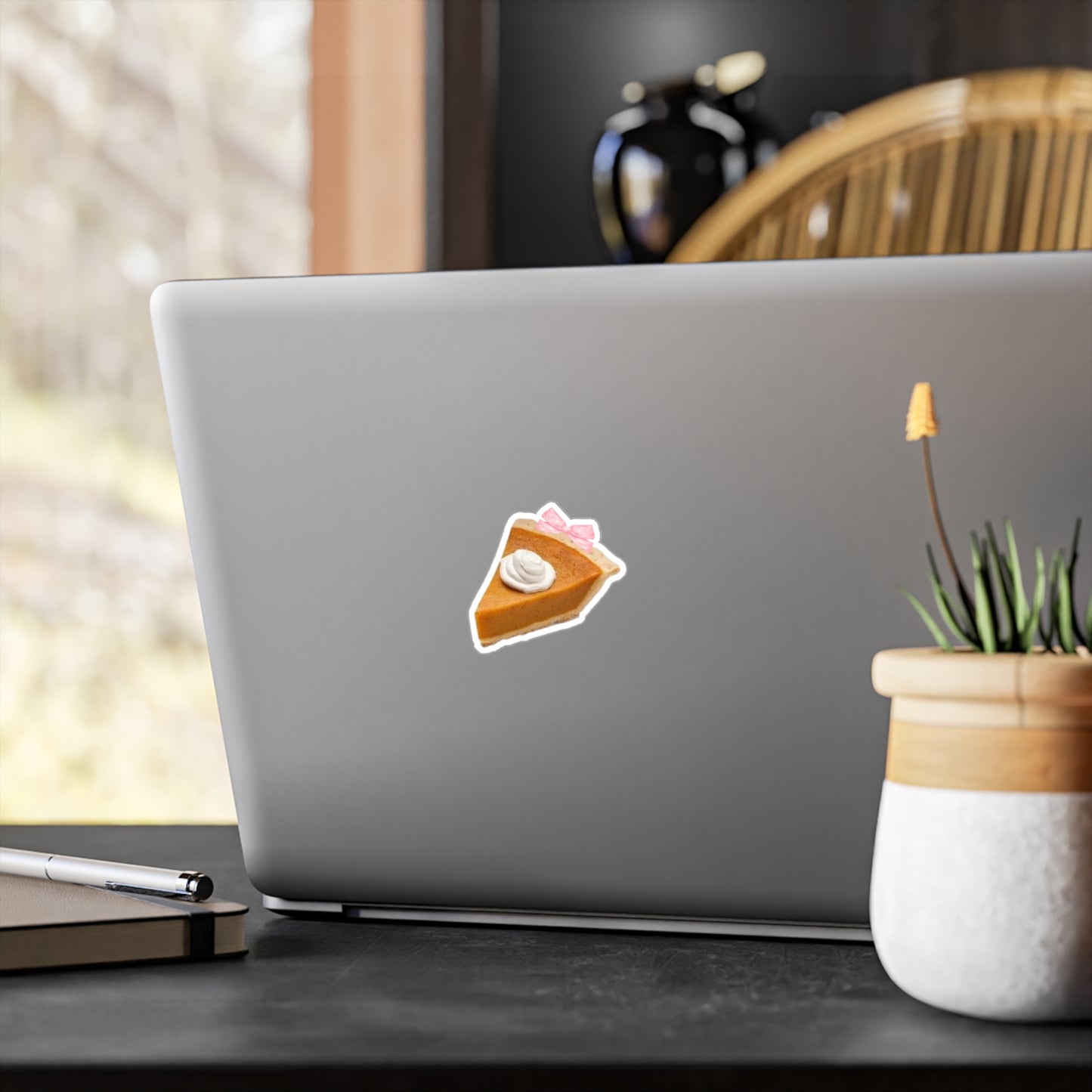 Pumpkin Pie Sticker | Bow Coquette Decal | Cute Feminine Car Accessory | Funny Aesthetic Sticker