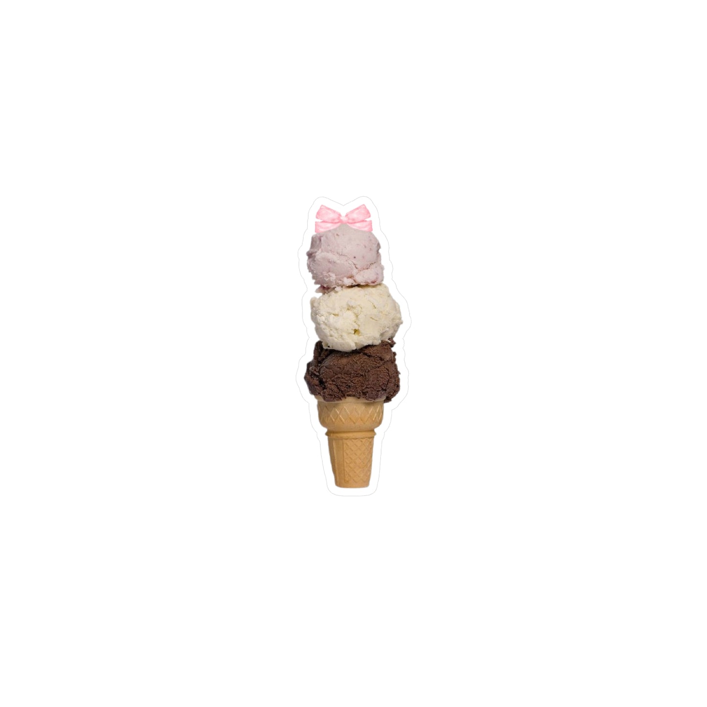 Ice Cream Sticker | Bow Coquette Decal | Cute Feminine Car Accessory | Funny Aesthetic Sticker