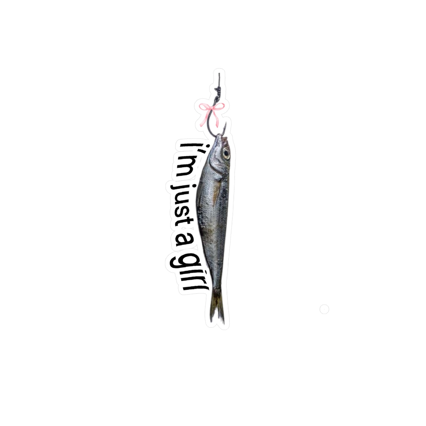 I’m Just A Girl Fish Hook Sticker | Bow Coquette Decal | Cute Feminine Car Accessory | Funny Aesthetic Sticker