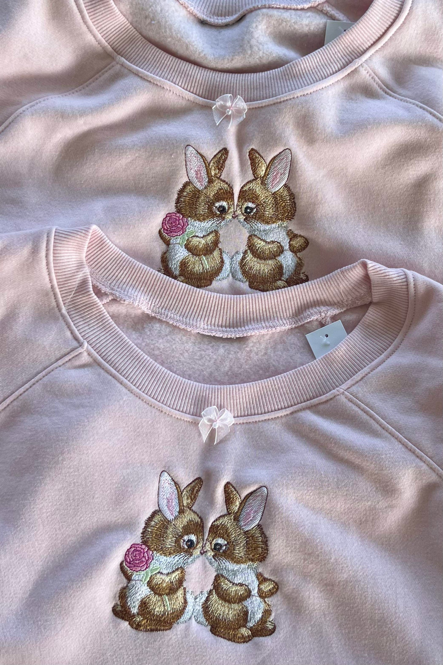 Embroidered Baby Bunny Sweatshirt - Cute & Cozy Pastel Style