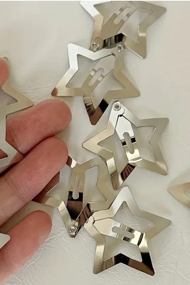 Silver Star Hairclips