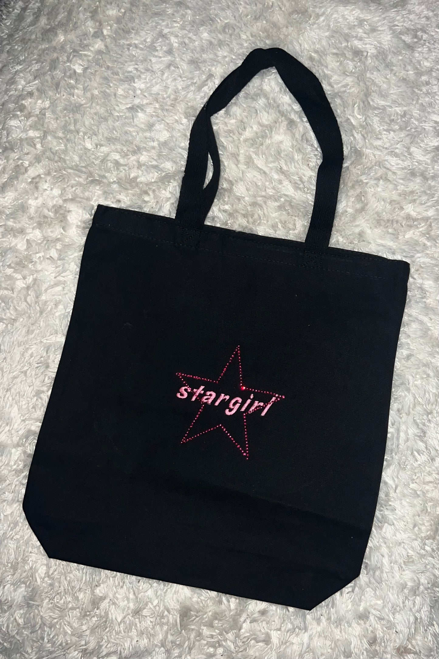 Star Girl Tote Bag | The Weeknd Inspired Rhinestone & Embroidery Design | Trendy Aesthetic Bag | Custom Fashion Accessory