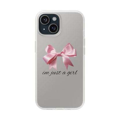 Coquette I'm Just a Girl Phone Case, Pink Bow Phone Case, Cute Coquette Phone Case, I'm Just a Girl Pink Phone Case, Pink Bow Phone Case