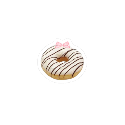 Donut Sticker | Bow Coquette Decal | Cute Feminine Car Accessory | Funny Aesthetic Sticker