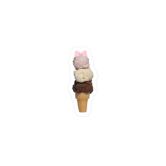 Ice Cream Sticker | Bow Coquette Decal | Cute Feminine Car Accessory | Funny Aesthetic Sticker