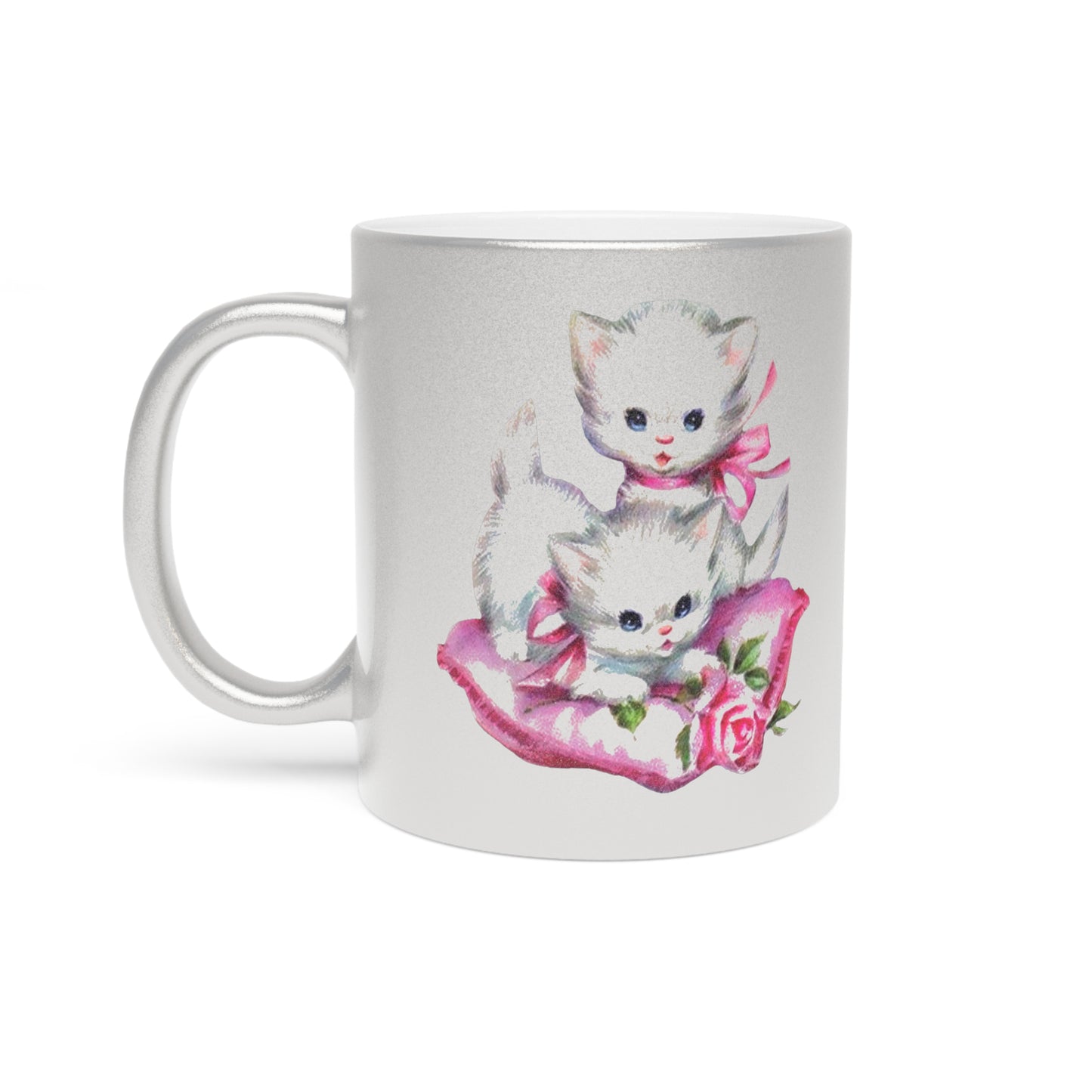 Vintage Kitty Cup, Adorable Vintage Cat Mug, Cute Kitty Coffee Cup, Retro Cat Tea Cup, Antique Style Kitty Mug