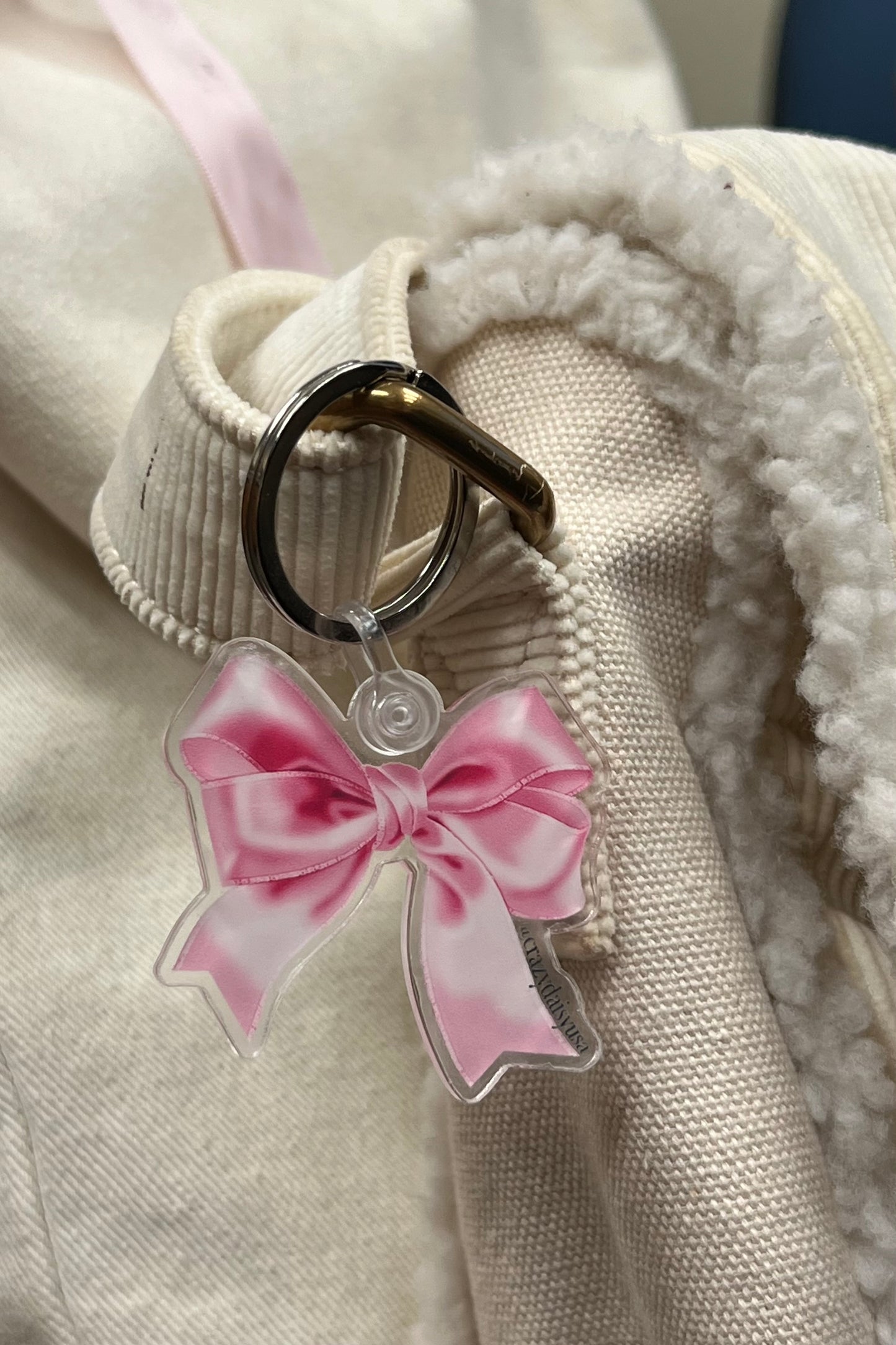 Pink Bow Keychain