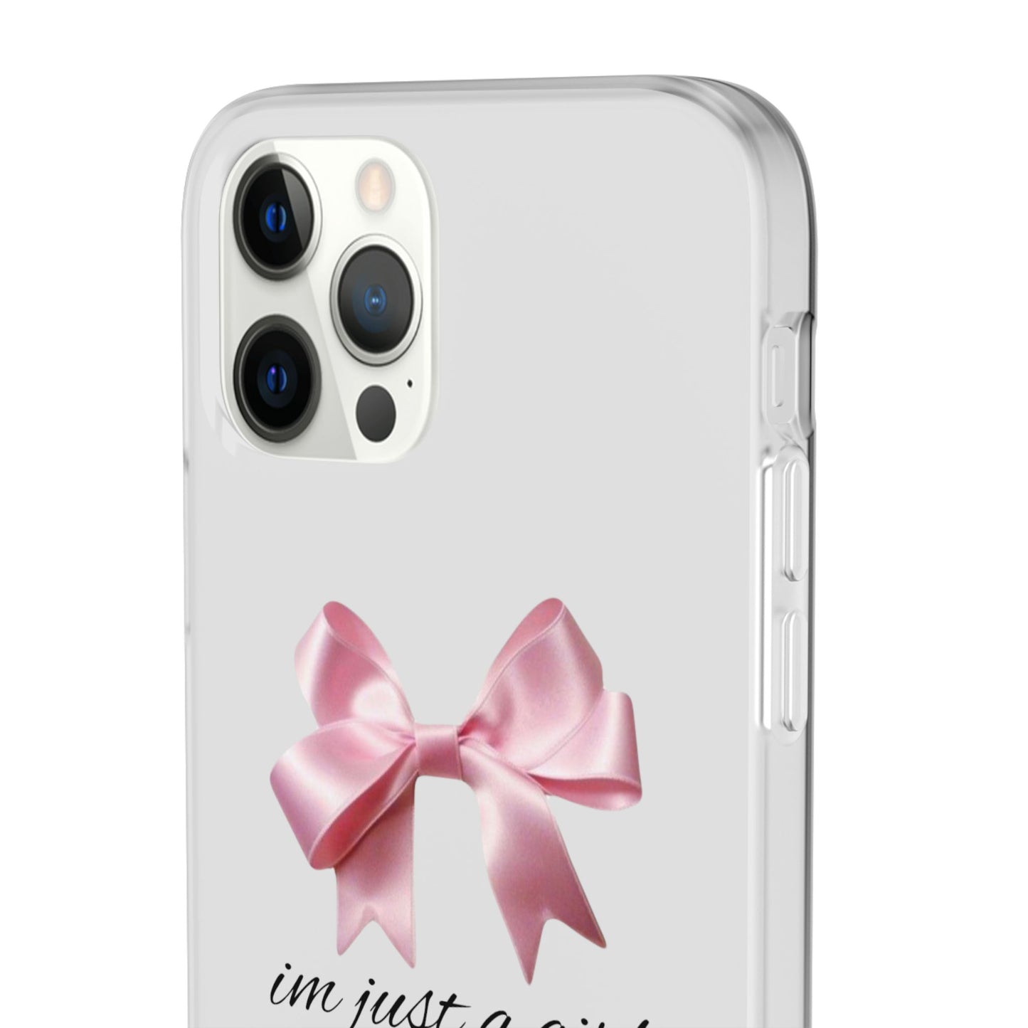 Coquette I'm Just a Girl Phone Case, Pink Bow Phone Case, Cute Coquette Phone Case, I'm Just a Girl Pink Phone Case, Pink Bow Phone Case