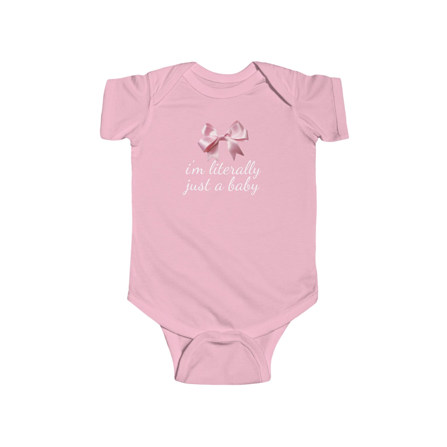 Cute Pink Bow Baby Onesie