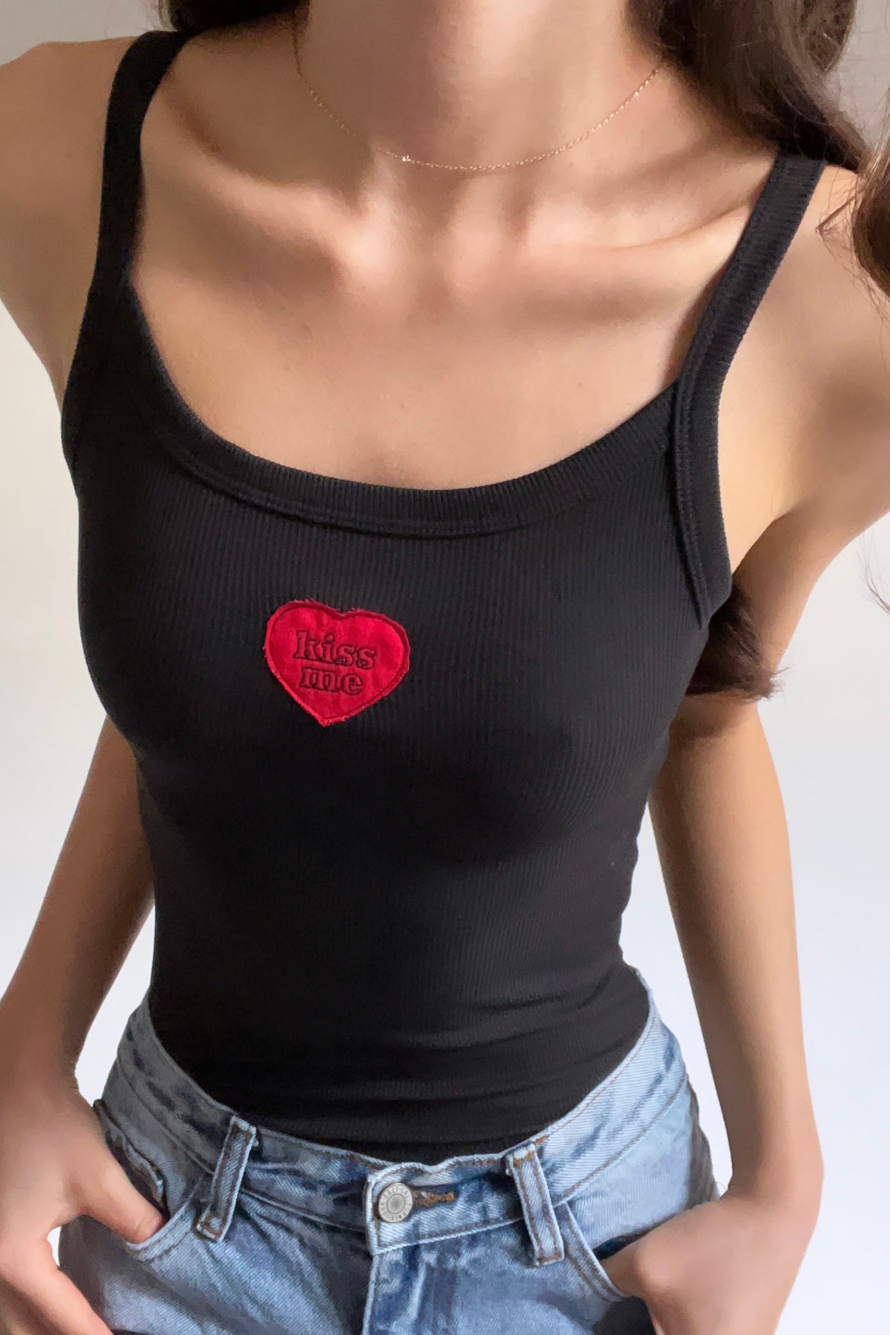 Kiss Me Tank Top - Red Heart