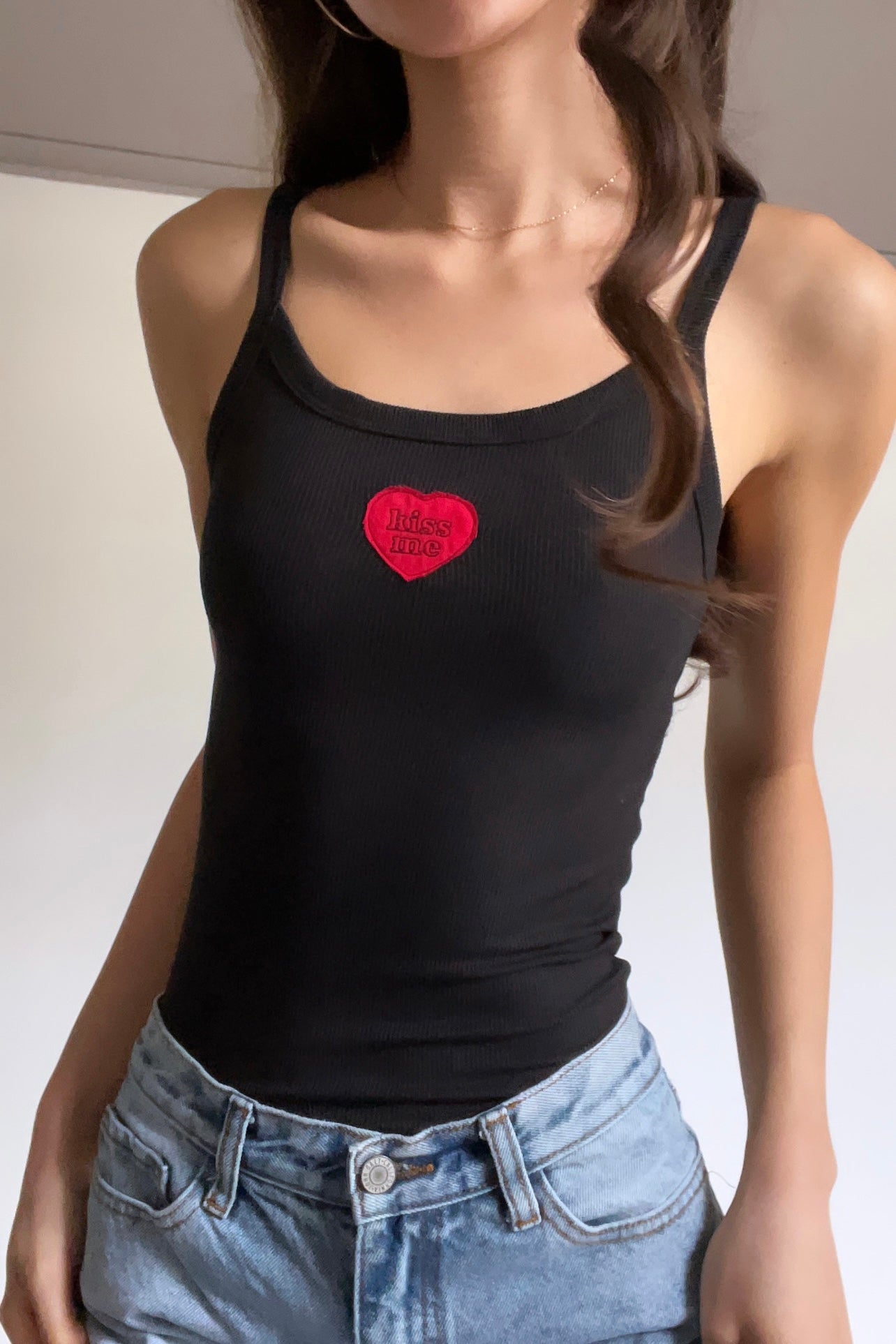 Kiss Me Tank Top - Red Heart