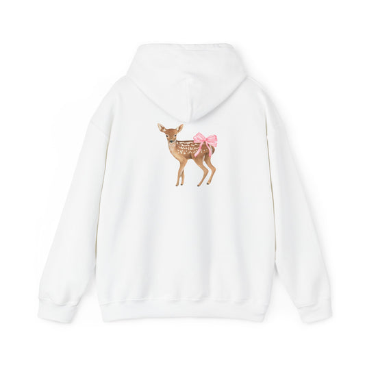 Coquette Pink Bow Deer Crewneck | Cottagecore Aesthetic Sweater | Kawaii Animal Pullover | Soft Pastel Casual Top | Cozy Cute Clothing | Gift for Her