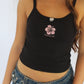 Hanalei Hibiscus Embroidered Tank Top | Tropical Floral Top | Cute Hawaiian Hibiscus Design | Trendy Summer Top