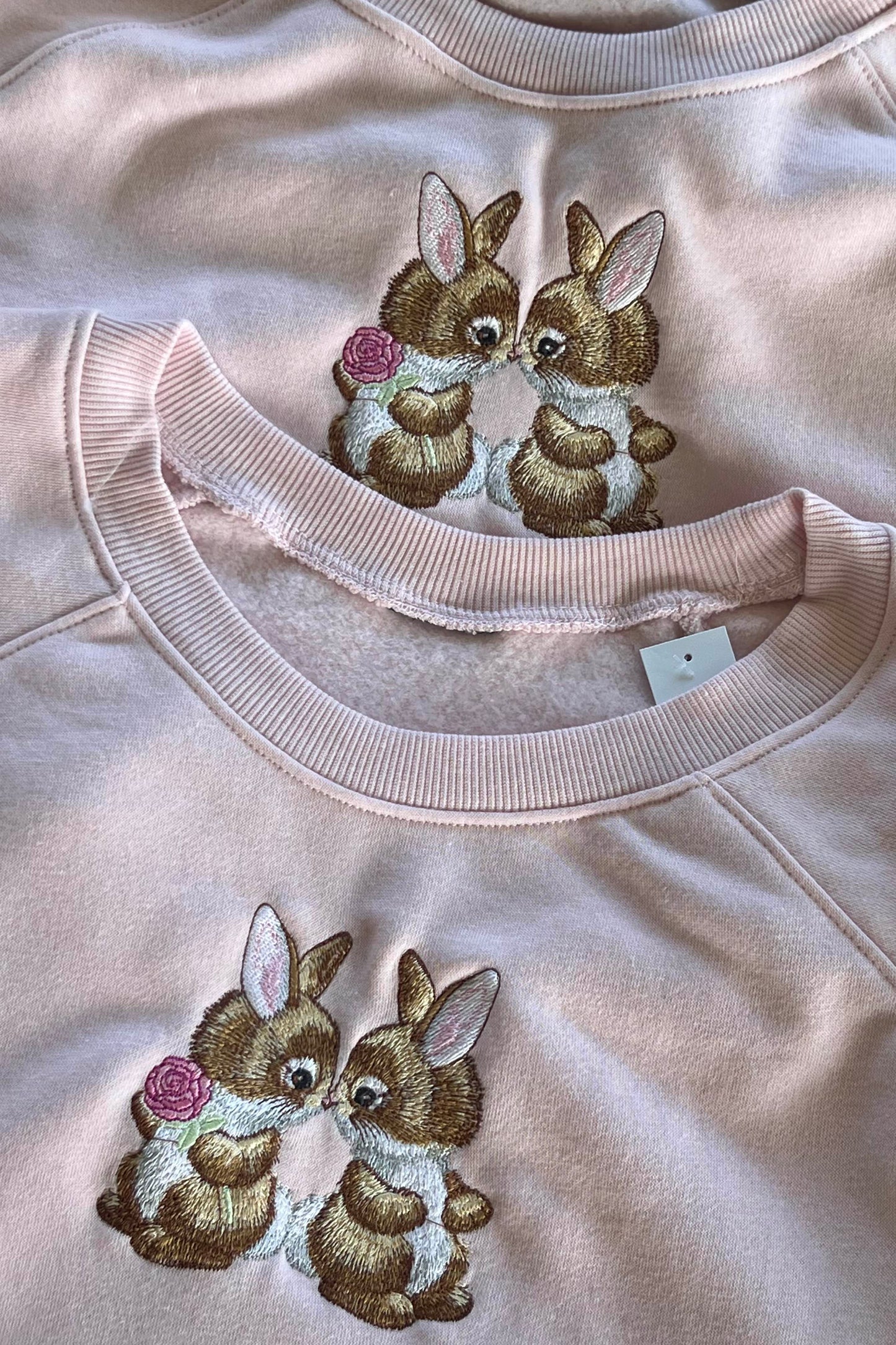 Embroidered Baby Bunny Sweatshirt - Cute & Cozy Pastel Style