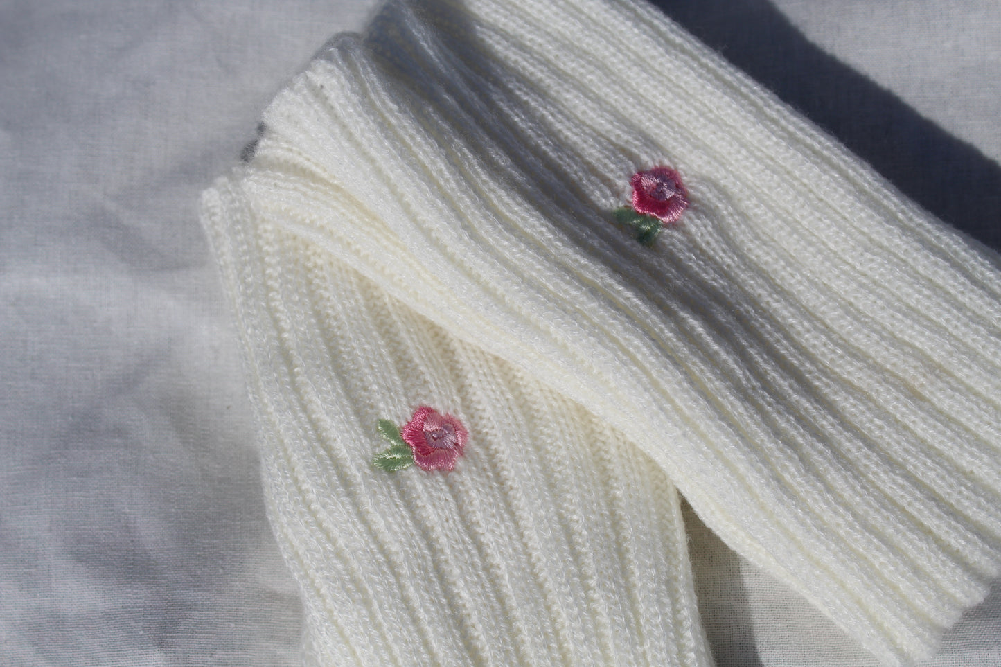 Rose Embroidered Knit Leg Warmers | Vintage-Inspired Floral Leg Warmers | Cottagecore Aesthetic | Winter Ballet Leg Warmers | Gift for Her